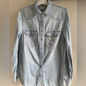 J.Crew Washed Denim Shirt/Pearlized Snaps